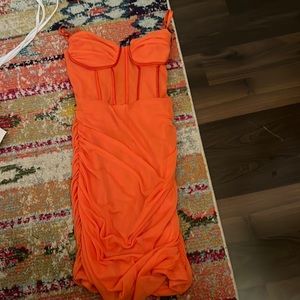 orange corset dress
